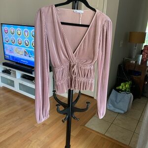 Zara Dusty Pink Long Sleeve Blouse